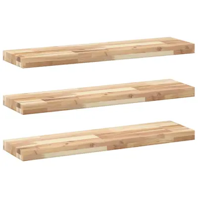 vidaXL Viseče police 3 kosi 100x20x4 cm neobdelan masiven les akacije