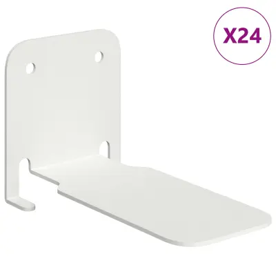 vidaXL Ležeča polica s polico 24 pcs Bela 6 x 10,8 x 6,6 cm