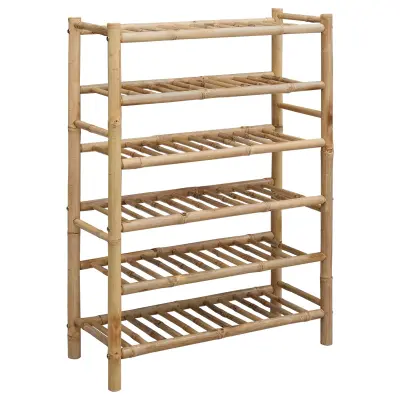 vidaXL Polica za čevlje s polico Naravna 68 x 28 x 96 cm Bambus