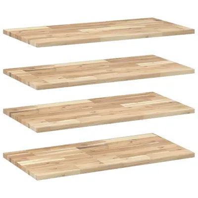vidaXL Viseče police 4 kosi 100x40x2 cm neobdelan masiven les akacije