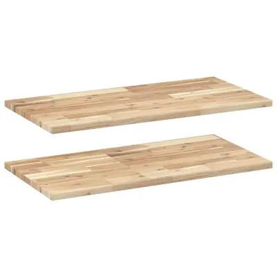 vidaXL Viseče police 2 kosa 80x40x2 cm neobdelan masiven les akacije