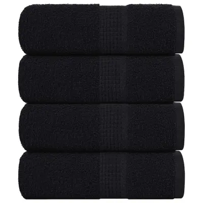 vidaXL Pralne brisače FROGN 4 kosi črne 30x30 cm 360 g/m²