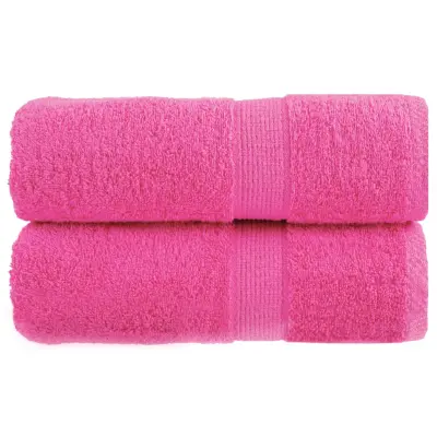vidaXL Premium brisače za goste SOLUND 2 kosa roza 30x50 cm 600 g/m²