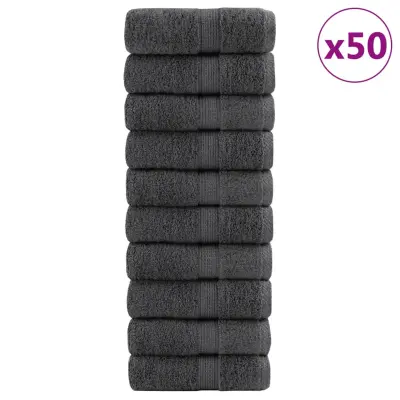 vidaXL Vrhunske umivalne krpe SOLUND 50 kosov antracitne 15x21 cm 600 gsm