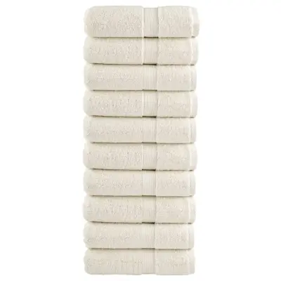 vidaXL Premium brisače za goste SOLUND 10 kosov kremne barve 30x50 cm 600 g/m²