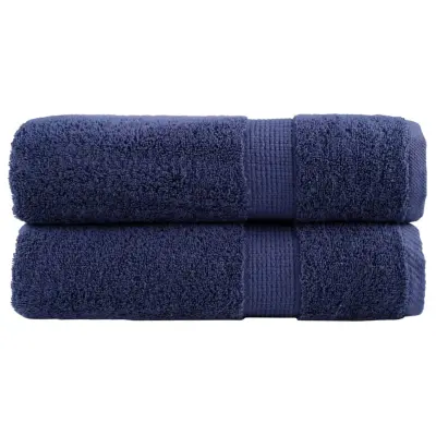 vidaXL Premium brisače za tuširanje SOLUND 2 kosa temno modre 70x140 cm 600 g/m²