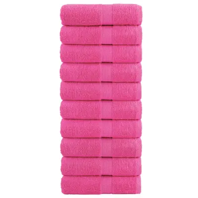 vidaXL Premium brisače za goste SOLUND 10 kosov roza 30x50 cm 600 g/m²