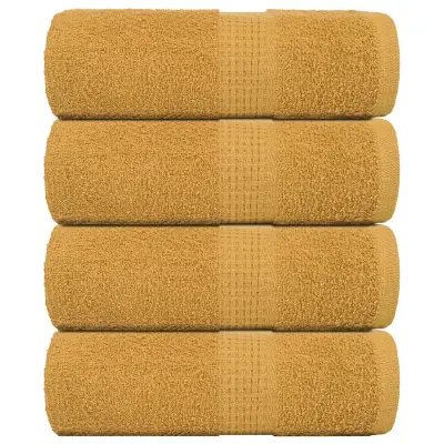vidaXL Brisače za umivanje FROGN 4 kosi zlate 30x30 cm 360 g/m²