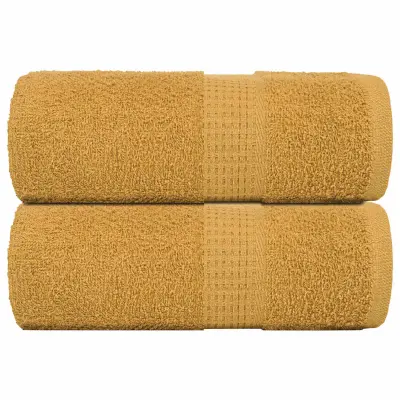 vidaXL Brisače za umivanje FROGN 2 kosa zlate 30x30 cm 360 g/m²