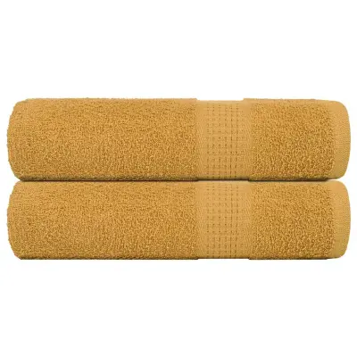 vidaXL Brisače za roke FROGN 2 kosa zlate 50x100 cm 360 g/m²