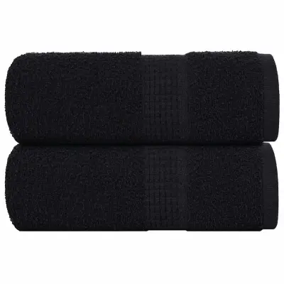 vidaXL Brisače za goste FROGN 2 kosa črne 30x50 cm 360 g/m²