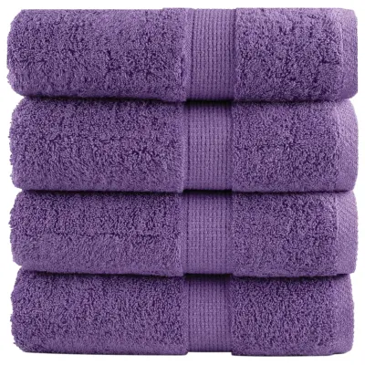 vidaXL Premium brisače za goste SOLUND 4 kosi vijolične 30x50 cm 600 g/m²