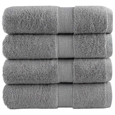 vidaXL Premium brisače za goste SOLUND 4 kosi sive 30x50 cm 600 g/m²