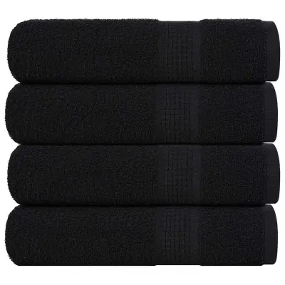 vidaXL Brisače za roke FROGN 4 kosi črne 50x100 cm 360 g/m²