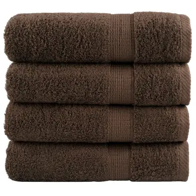 vidaXL Premium brisače za roke SOLUND 4 kosi rjave 50x100 cm 600 g/m²