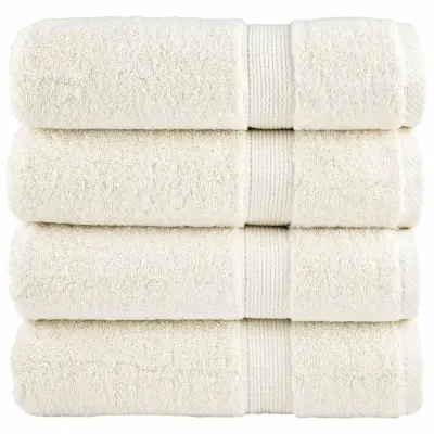vidaXL Premium brisače za roke SOLUND 4 kosi kremne barve 50x100 cm 600 g/m²