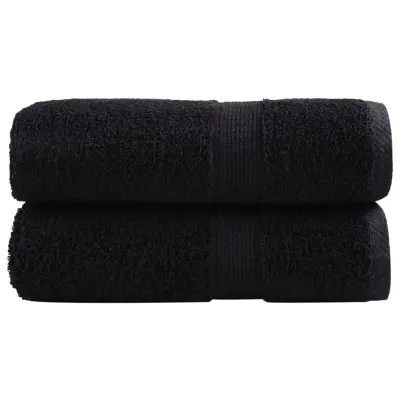 vidaXL Premium brisače za pranje SOLUND 2 kosa črne 30x30 cm 600 g/m²