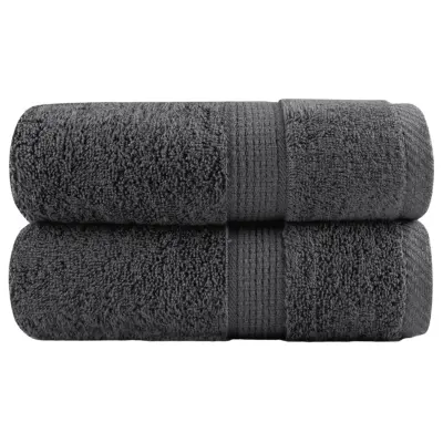 vidaXL Premium brisače za goste SOLUND 2 kosa antracitne barve 30x50 cm 600 g/m²