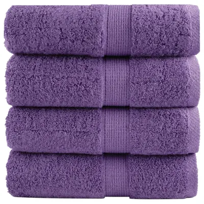 vidaXL Premium brisače za pranje SOLUND 4 kosi vijolične 30x30 cm 600 g/m²