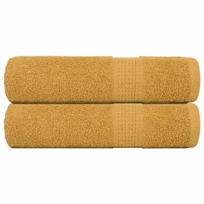 vidaXL Brisače za tuširanje FROGN 2 kosa zlate 70x140 cm 360 g/m²