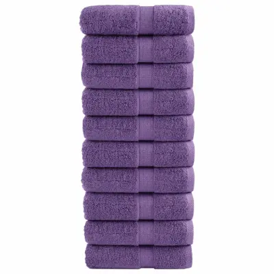 vidaXL Premium brisače za goste SOLUND 10 kosov vijolične 30x50 cm 600 g/m²
