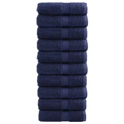 vidaXL Premium brisače za goste SOLUND 10 kosov temno modre 30x50 cm 600 g/m²