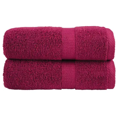 vidaXL Premium brisače za goste SOLUND 2 kosa bordo 30x50 cm 600 g/m²