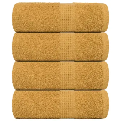 vidaXL Brisače za goste FROGN 4 kosi zlate 30x50 cm 360 g/m²