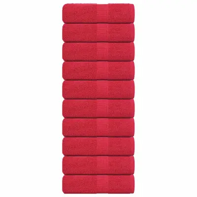 vidaXL Brisače za goste FROGN 10 kosov rdeče 30x50 cm 360 g/m²