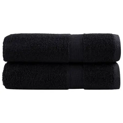 vidaXL Premium brisače za roke SOLUND 2 kosa črne 50x100 cm 600 g/m²