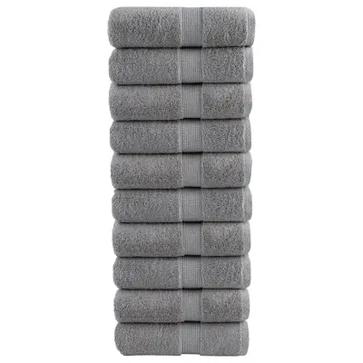 vidaXL Premium brisače za pranje SOLUND 10 kosov sive 30x30 cm 600 g/m²