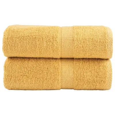 vidaXL Premium brisače za pranje SOLUND 2 kosa zlate 30x30 cm 600 g/m²
