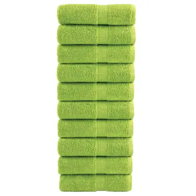 vidaXL Premium brisače za goste SOLUND 10 kosov jabolčno zelene 30x50 cm 600 g/m²