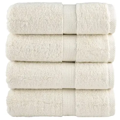 vidaXL Premium brisače za pranje SOLUND 4 kosi kremne barve 30x30 cm 600 g/m²