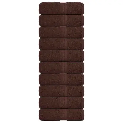 vidaXL Brisače za goste FROGN 10 kosov rjave 30x50 cm 360 g/m²
