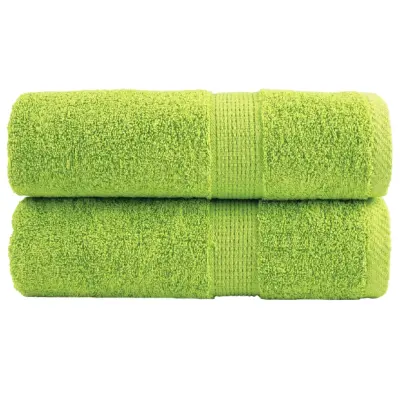 vidaXL Premium brisače za pranje SOLUND 2 kosa jabolčno zelene 30x30 cm 600 g/m²