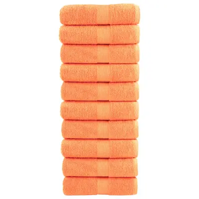 vidaXL Premium brisače za goste SOLUND 10 kosov oranžne 30x50 cm 600 g/m²