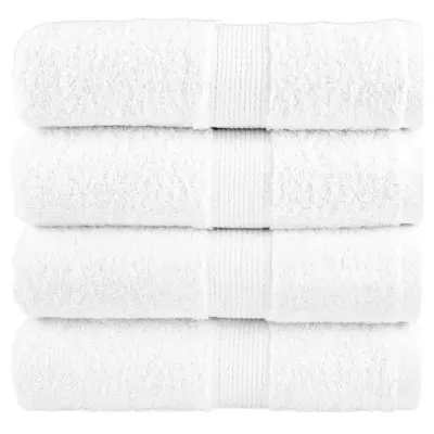 vidaXL Premium brisače za goste SOLUND 4 kosi bele 30x50 cm 600 g/m²