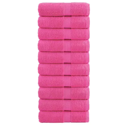 vidaXL Premium brisače za pranje SOLUND 10 kosov roza 30x30 cm 600 g/m²