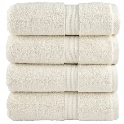 vidaXL Premium brisače za goste SOLUND 4 kosi kremne barve 30x50 cm 600 g/m²