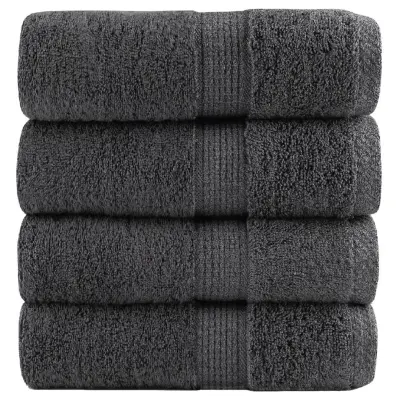 vidaXL Premium brisače za pranje SOLUND 4 kosi antracitne barve 30x30 cm 600 g/m²