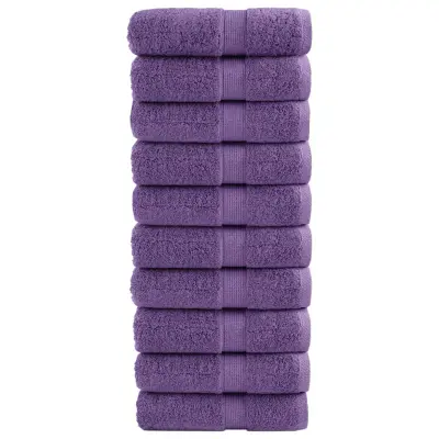 vidaXL Premium brisače za pranje SOLUND 10 kosov vijolične 30x30 cm 600 g/m²
