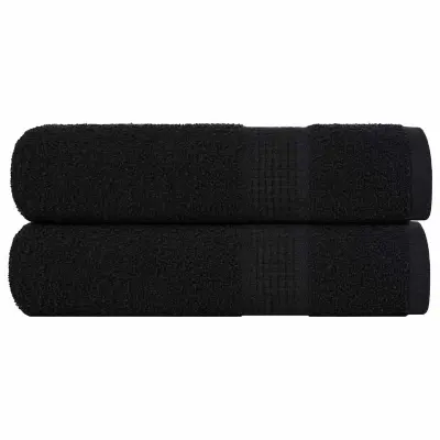 vidaXL Brisače za roke FROGN 2 kosa črne 50x100 cm 360 g/m²