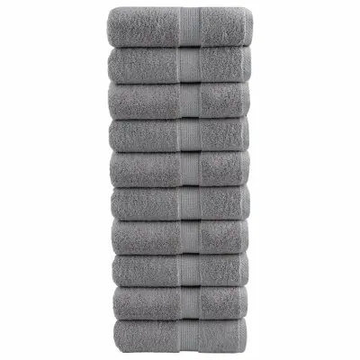vidaXL Premium brisače za goste SOLUND 10 kosov sive 30x50 cm 600 g/m²