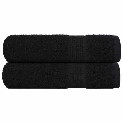 vidaXL Brisače za tuširanje FROGN 2 kosa črne 70x140 cm 360 g/m²