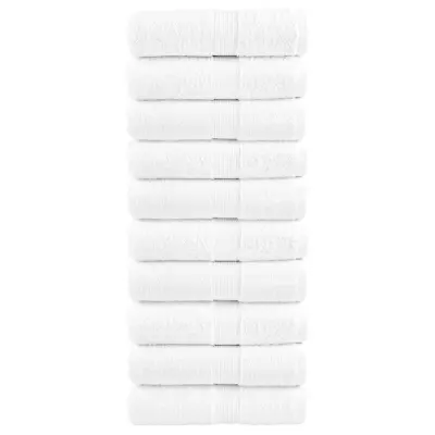 vidaXL Premium brisače za goste SOLUND 10 kosov bele 30x50 cm 600 g/m²