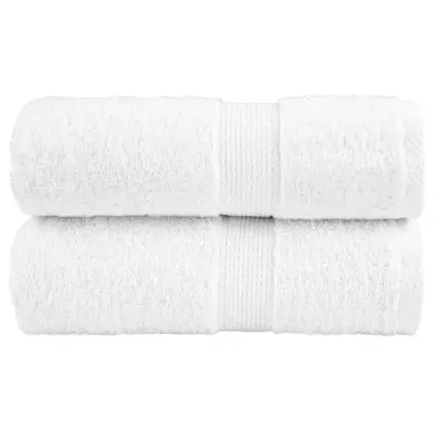 vidaXL Premium brisače za goste SOLUND 2 kosa bele 30x50 cm 600 g/m²