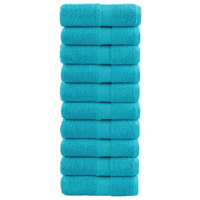 vidaXL Premium brisače za pranje SOLUND 10 kosov turkizne 30x30 cm 600 g/m²