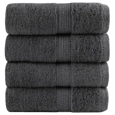 vidaXL Premium brisače za goste SOLUND 4 kosi antracitne barve 30x50 cm 600 g/m²