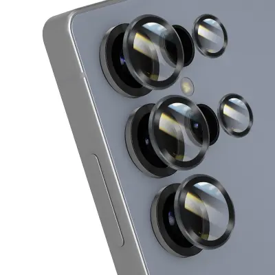 Zaščita kamere Galaxy S25 Ultra iz kaljenega stekla proti bleščanju, aluminijast okvir